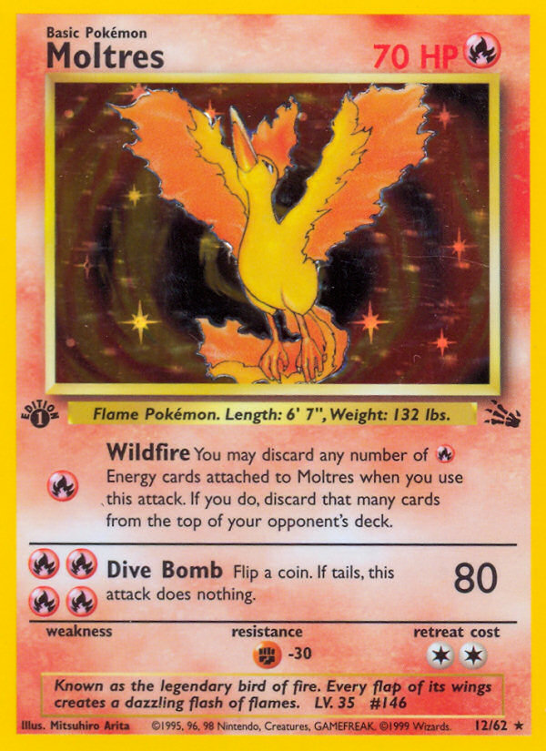 Moltres (12/62) [Fossil 1st Edition] | Anubis Games and Hobby