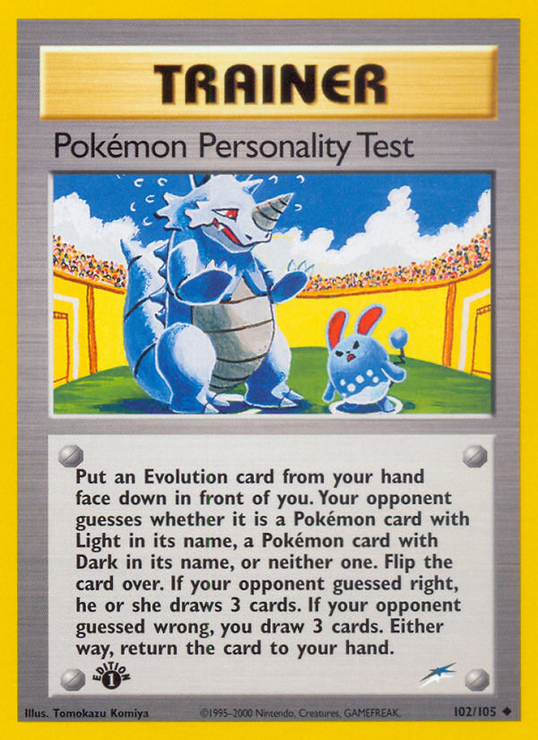 Pokemon Personality Test (102/105) [Neo Destiny 1st Edition] | Anubis Games and Hobby