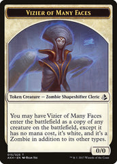 Vizier of Many Faces // Zombie Double-Sided Token [Amonkhet Tokens] | Anubis Games and Hobby