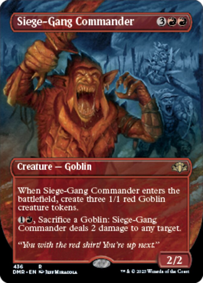 Siege-Gang Commander (Borderless Alternate Art) [Dominaria Remastered] | Anubis Games and Hobby