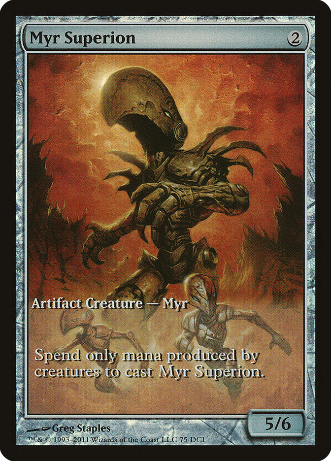 Myr Superion (Game Day) (Extended Art) [New Phyrexia Promos] | Anubis Games and Hobby