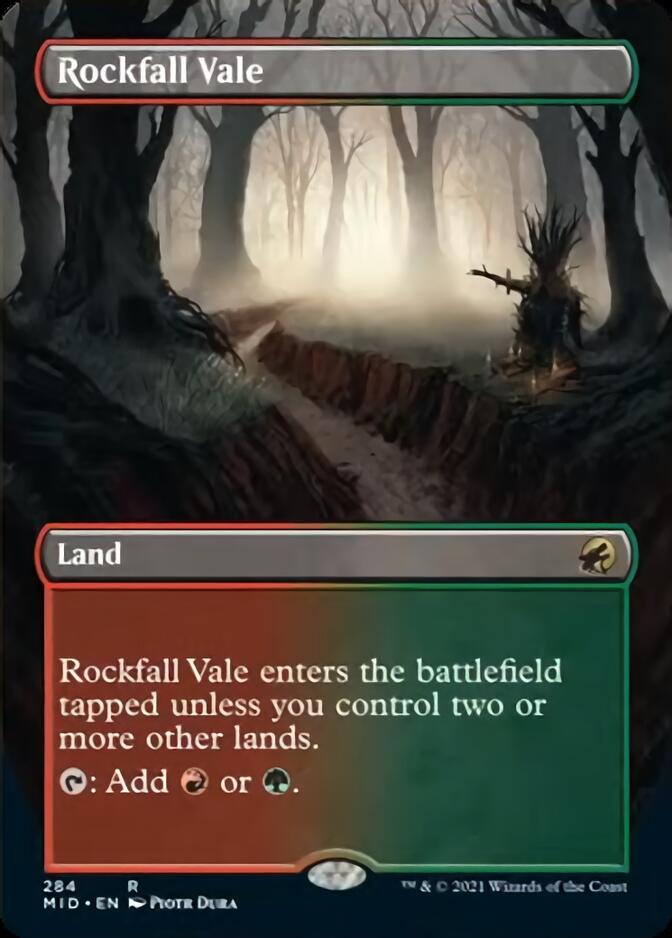 Rockfall Vale (Borderless Alternate Art) [Innistrad: Midnight Hunt] | Anubis Games and Hobby