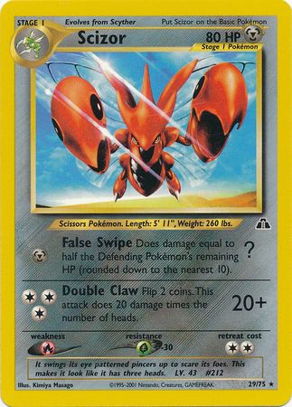 Scizor (29/75) [Neo Discovery Unlimited] | Anubis Games and Hobby