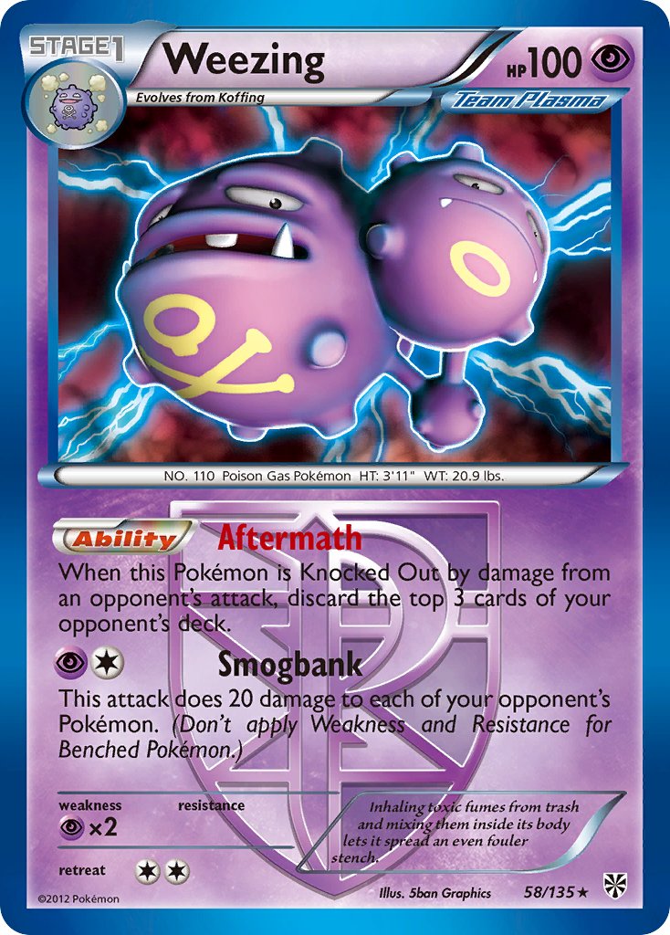 Weezing (58/135) (Theme Deck Exclusive) [Black & White: Plasma Storm] | Anubis Games and Hobby