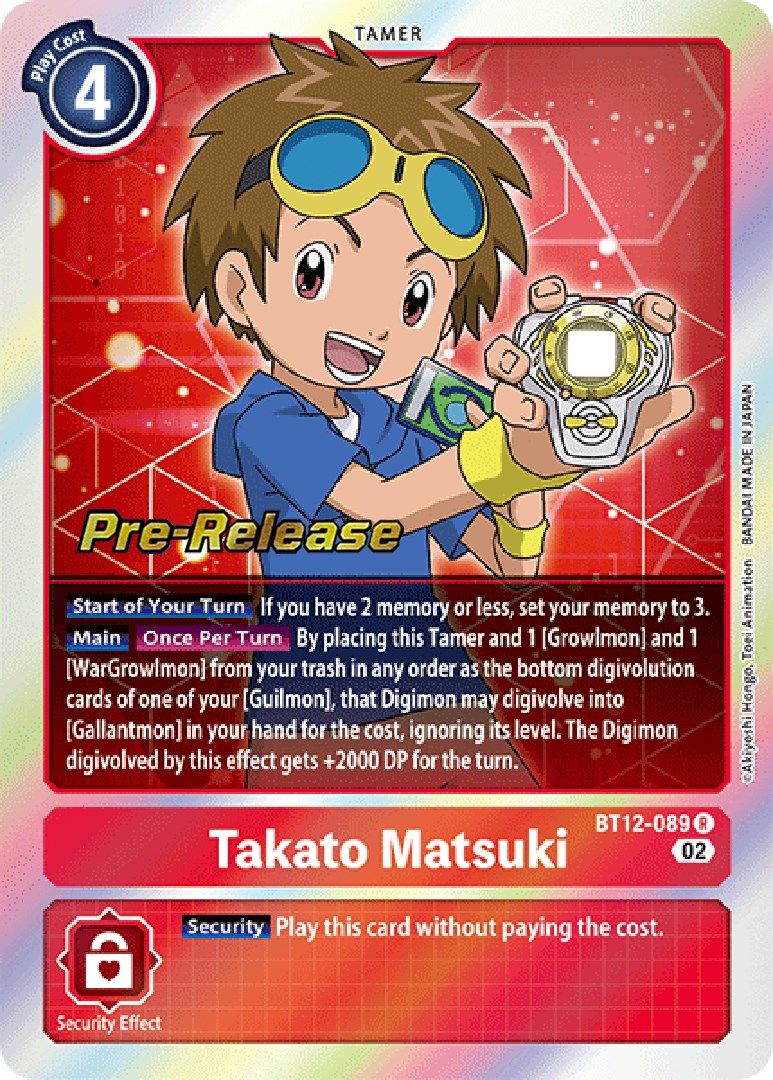 Takato Matsuki [BT12-089] [Across Time Pre-Release Cards] | Anubis Games and Hobby