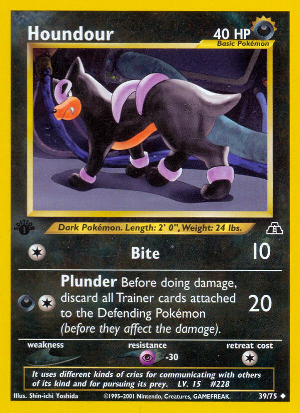 Houndour (39/75) [Neo Discovery 1st Edition] | Anubis Games and Hobby