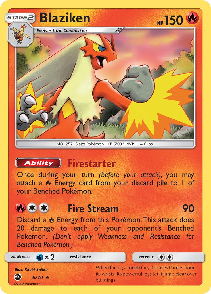 Blaziken (6/70) (Theme Deck Exclusive) [Sun & Moon: Dragon Majesty] | Anubis Games and Hobby