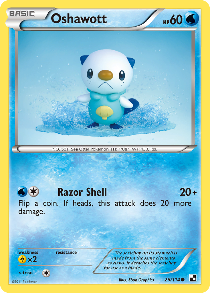 Oshawott (28/114) [Black & White: Base Set] | Anubis Games and Hobby