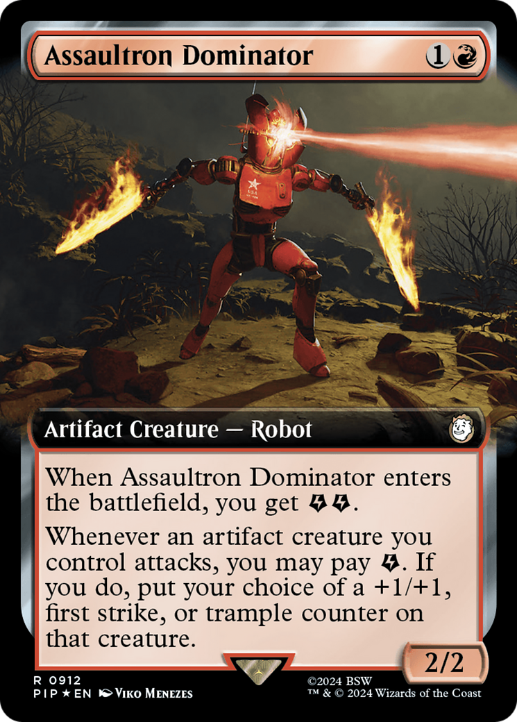 Assaultron Dominator (Extended Art) (Surge Foil) [Fallout] | Anubis Games and Hobby
