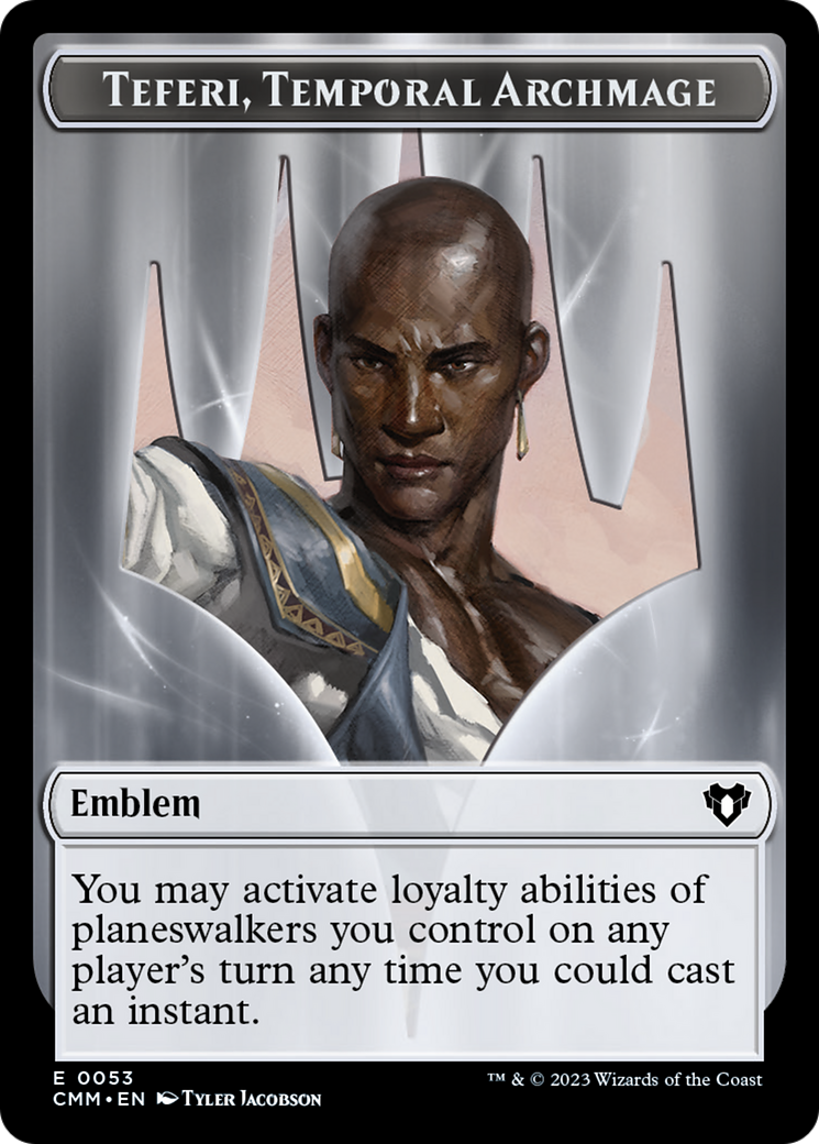 Clue // Emblem - Teferi, Temporal Archmage Double-Sided Token [Commander Masters Tokens] | Anubis Games and Hobby