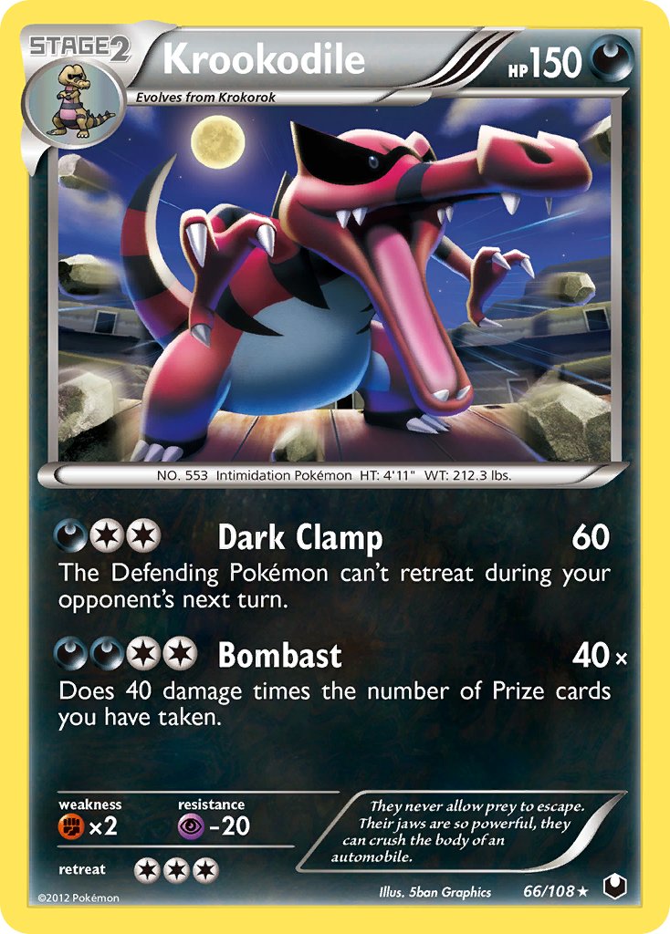 Krookodile (66/108) (Cosmos Holo) (Blister Exclusive) [Black & White: Dark Explorers] | Anubis Games and Hobby