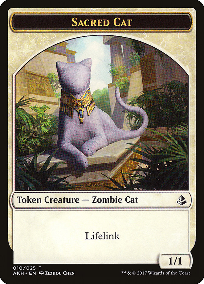 Sacred Cat // Insect Double-Sided Token [Amonkhet Tokens] | Anubis Games and Hobby