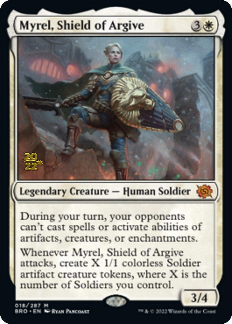 Myrel, Shield of Argive [The Brothers' War Prerelease Promos] | Anubis Games and Hobby