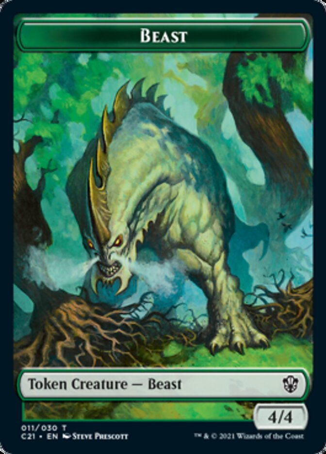 Beast (011) // Insect Double-Sided Token [Commander 2021 Tokens] | Anubis Games and Hobby