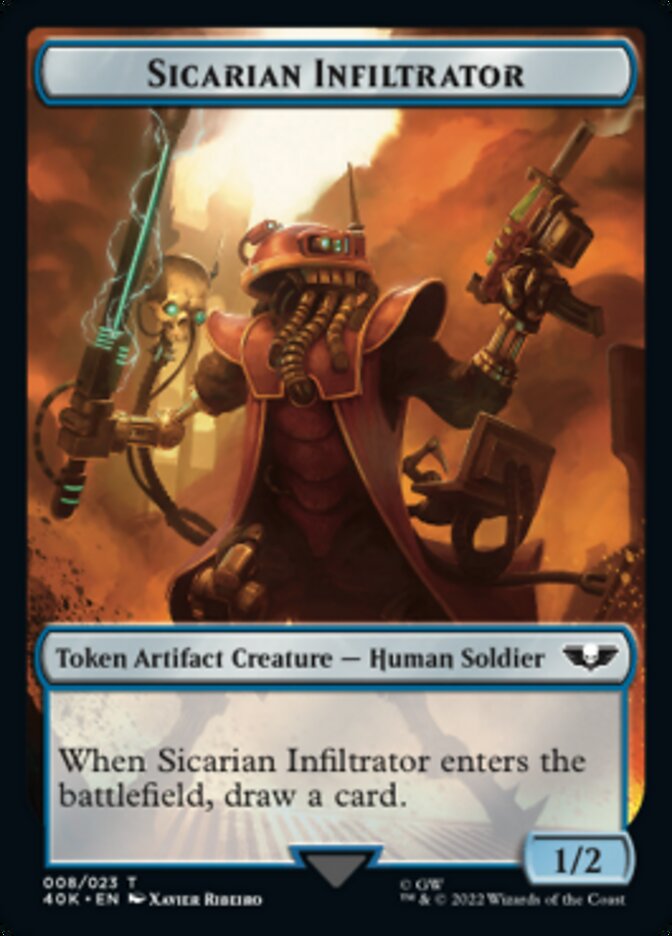 Soldier (003) // Sicarian Infiltrator Double-Sided Token (Surge Foil) [Warhammer 40,000 Tokens] | Anubis Games and Hobby