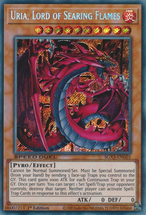 Uria, Lord of Searing Flames [SGX3-ENG01] Secret Rare | Anubis Games and Hobby