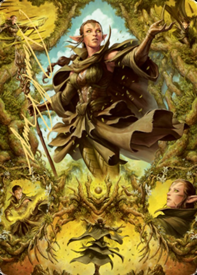 Nissa of Shadowed Boughs 2 Art Card (Gold-Stamped Signature) [Zendikar Rising Art Series] | Anubis Games and Hobby