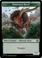 Dinosaur Beast // Dinosaur Double-Sided Token [The Lost Caverns of Ixalan Commander Tokens] | Anubis Games and Hobby