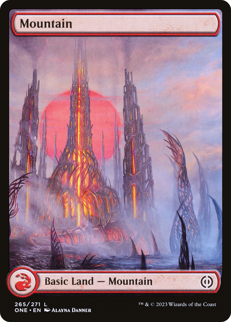 Mountain (265) (Full-Art) [Phyrexia: All Will Be One] | Anubis Games and Hobby