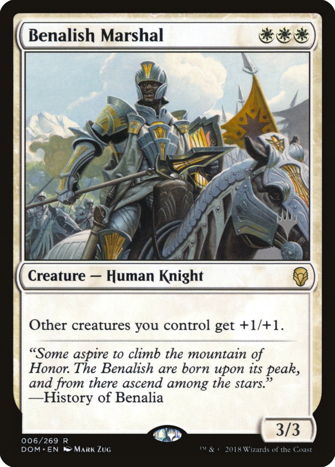 Benalish Marshal (Promo Pack) [Dominaria Promos] | Anubis Games and Hobby