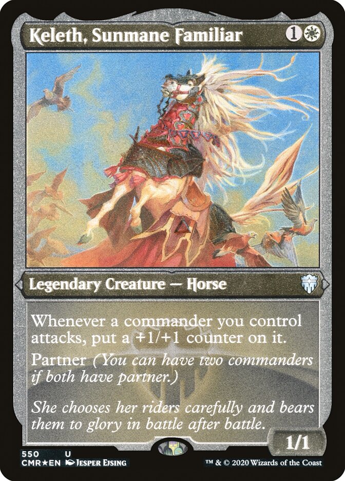 Keleth, Sunmane Familiar (Etched) [Commander Legends] | Anubis Games and Hobby