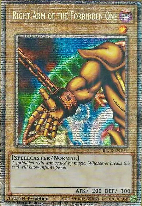 Right Arm of the Forbidden One [BLCR-EN104] Starlight Rare | Anubis Games and Hobby