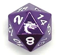Halfling Metal RPG D20 dice - Purple | Anubis Games and Hobby