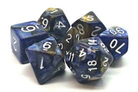 Vorpal RPG dice Blue/Gold | Anubis Games and Hobby