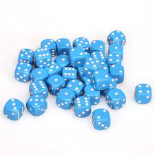 Opaque Light Blue White 12mm D6 | Anubis Games and Hobby