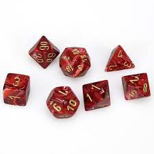 Vortex Burgundy/Gold 7-Die Set | Anubis Games and Hobby