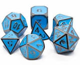 Elven Metal RPG dice - Teal/Black | Anubis Games and Hobby