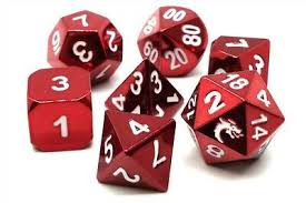 Halfling Metal RPG dice - Electric Red | Anubis Games and Hobby