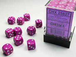 Opaque Light Purple White 12mm D6 | Anubis Games and Hobby