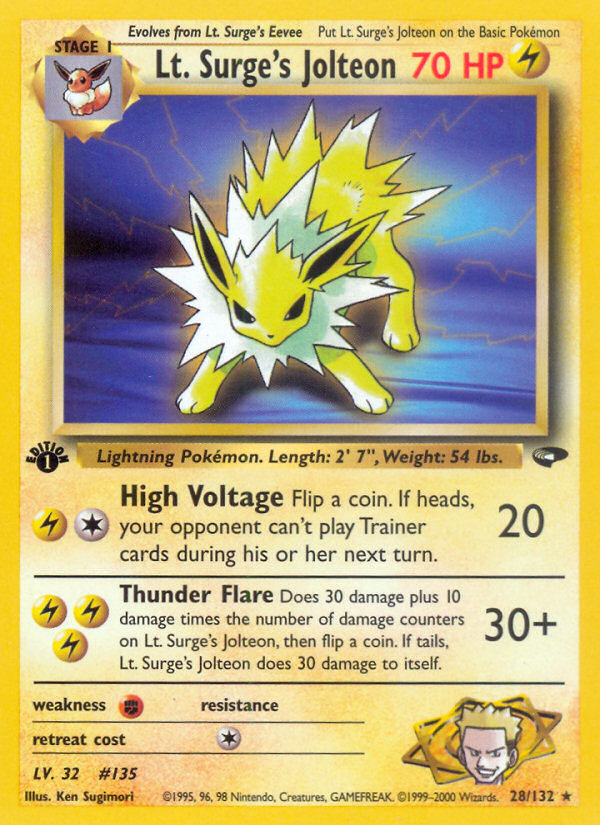 Lt. Surge's Jolteon (28/132) [Gym Challenge 1st Edition] | Anubis Games and Hobby