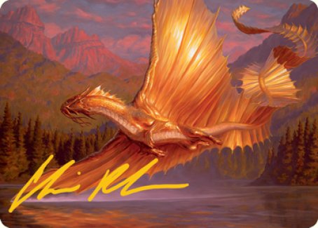Adult Gold Dragon Art Card (Gold-Stamped Signature) [Dungeons & Dragons: Adventures in the Forgotten Realms Art Series] | Anubis Games and Hobby