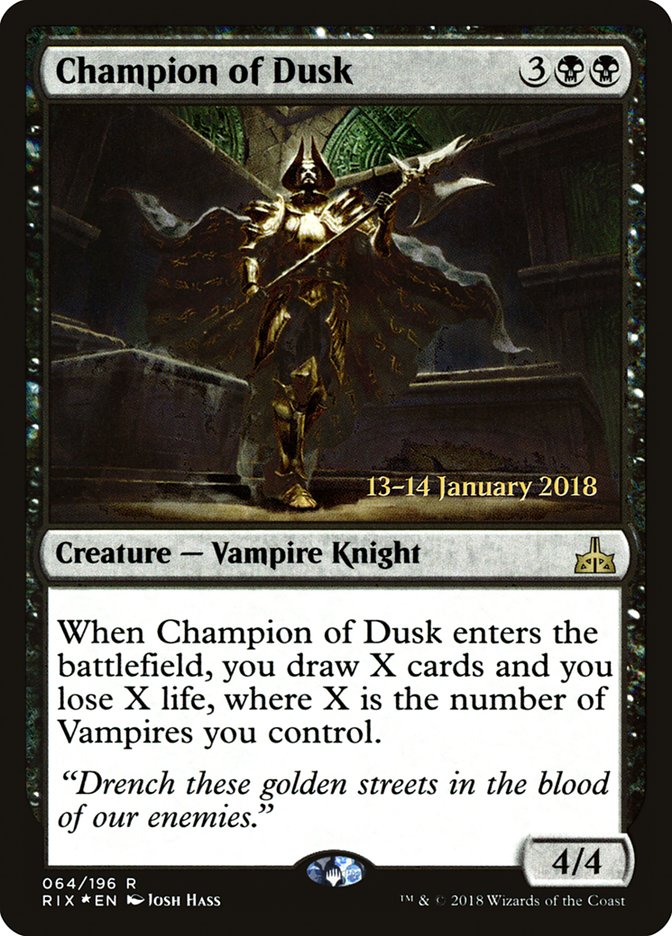 Champion of Dusk [Rivals of Ixalan Prerelease Promos] | Anubis Games and Hobby