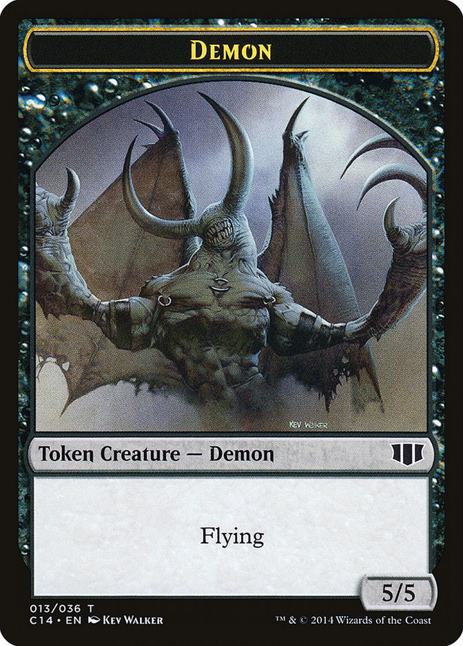 Demon (013/036) // Zombie (016/036) Double-Sided Token [Commander 2014 Tokens] | Anubis Games and Hobby