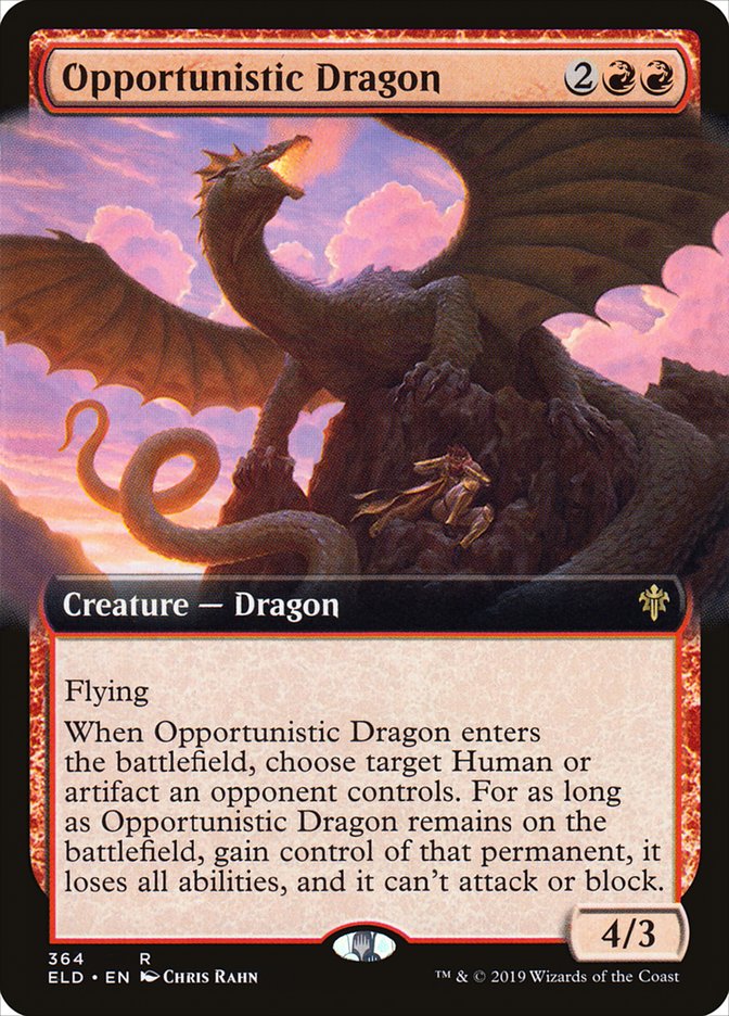 Opportunistic Dragon (Extended Art) [Throne of Eldraine] | Anubis Games and Hobby