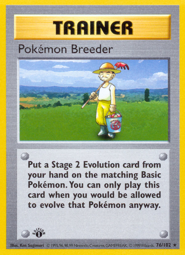 Pokemon Breeder (76/102) (Shadowless) [Base Set 1st Edition] | Anubis Games and Hobby