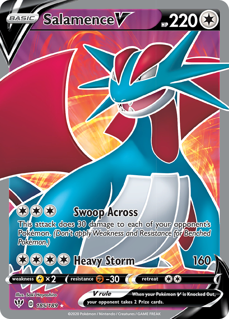 Salamence V (185/189) [Sword & Shield: Darkness Ablaze] | Anubis Games and Hobby