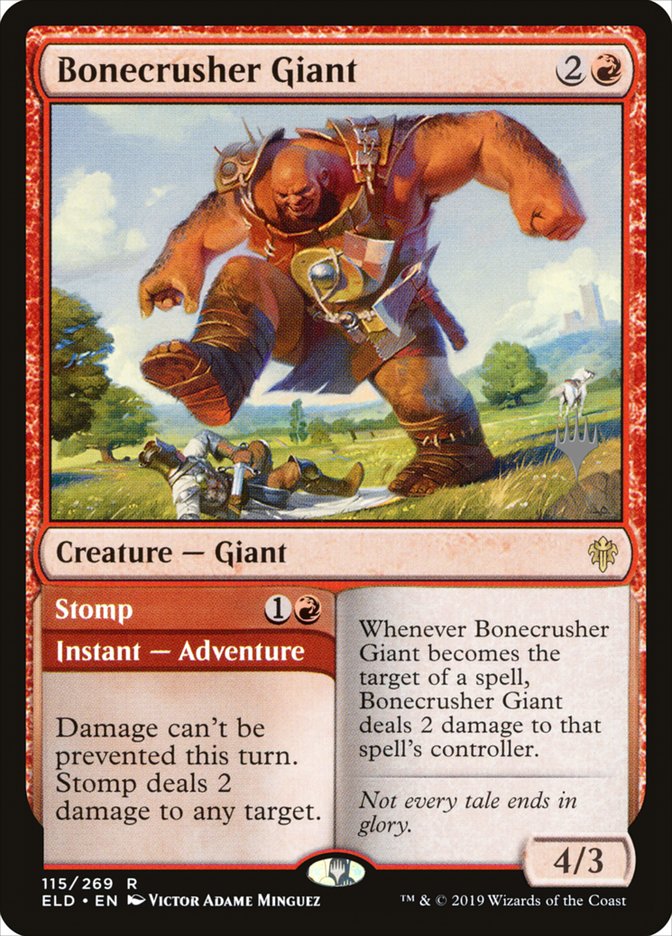 Bonecrusher Giant // Stomp (Promo Pack) [Throne of Eldraine Promos] | Anubis Games and Hobby