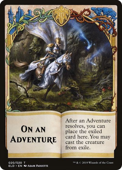 On An Adventure Double-Sided Emblem [Challenger Decks 2020 Tokens] | Anubis Games and Hobby