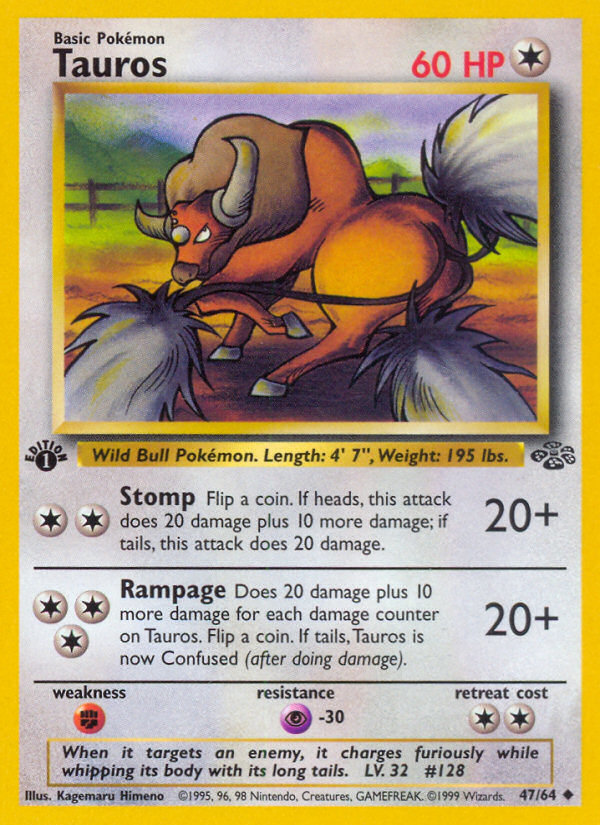 Tauros (47/64) [Jungle 1st Edition] | Anubis Games and Hobby