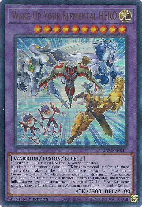 Wake Up Your Elemental HERO [MAZE-EN014] Ultra Rare | Anubis Games and Hobby