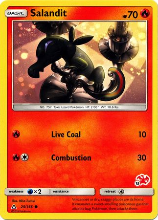 Salandit (25/156) (Charizard Stamp #13) [Battle Academy 2020] | Anubis Games and Hobby