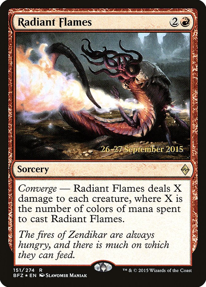 Radiant Flames [Battle for Zendikar Prerelease Promos] | Anubis Games and Hobby