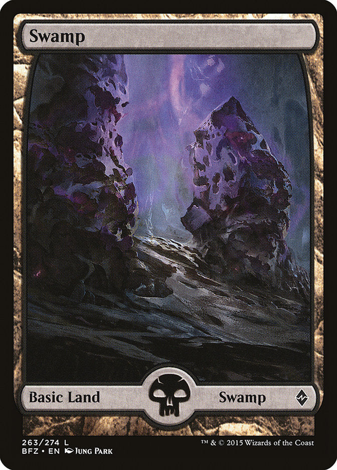 Swamp (263) (Full Art) [Battle for Zendikar] | Anubis Games and Hobby