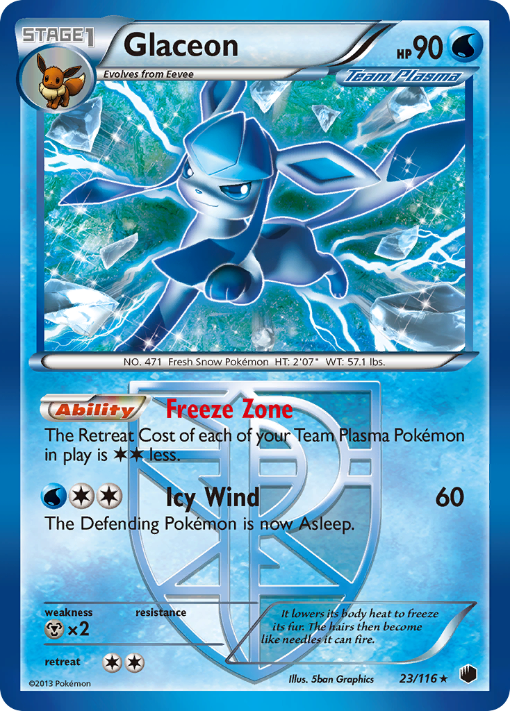 Glaceon (23/116) [Black & White: Plasma Freeze] | Anubis Games and Hobby