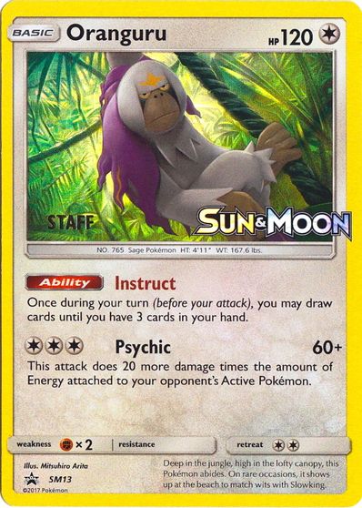 Oranguru (SM13) (Staff Prerelease Promo) [Sun & Moon: Black Star Promos] | Anubis Games and Hobby