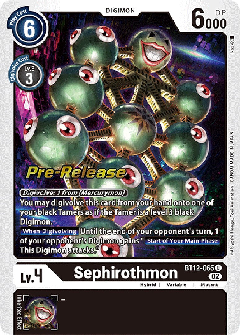 Sephirothmon [BT12-065] [Across Time Pre-Release Cards] | Anubis Games and Hobby